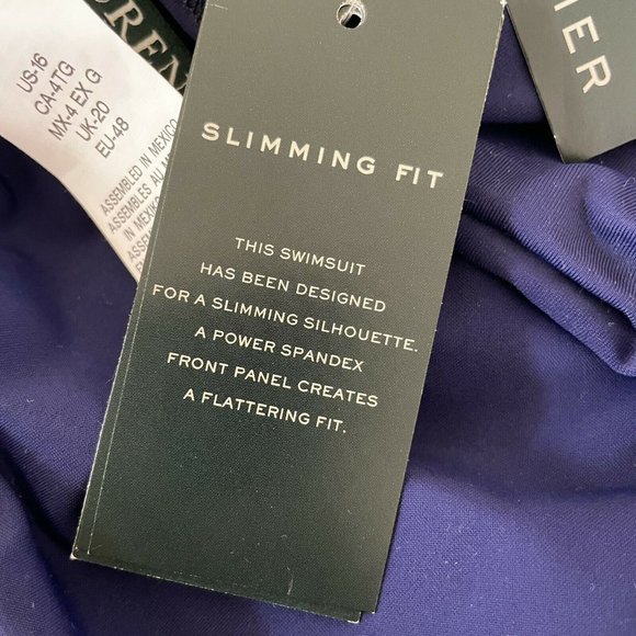 NEW Ralph Lauren SWIMSUIT One Piece Halter 16 Blue - Picture 7 of 8